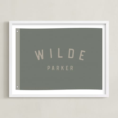 This is a army green personalized art for kids with standard by taylorVdesign called name flag