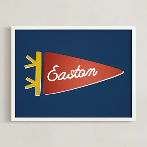 This is a barn personalized art for kids with standard by Amy Kross called proud pennant