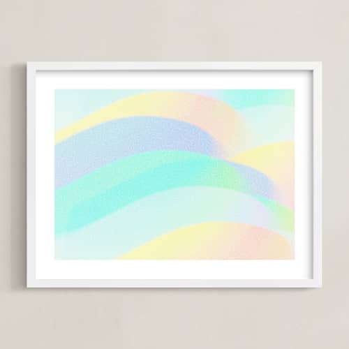 This is a aqua kids wall art with standard by Baumbirdy called waves