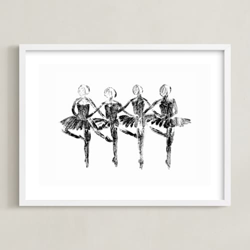 This is a black kids wall art with standard by Leanne Friedberg called les cygnets