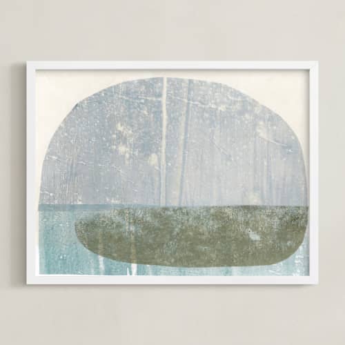 This is a lake blue kids wall art with standard by Jennifer Daily called water's edge