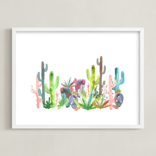 This is a jungle fresh kids wall art with standard by Holly Royval called cactus jungle