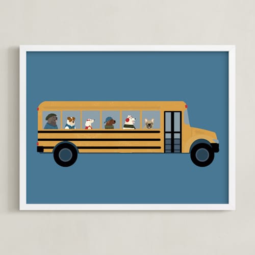 This is a lake kids wall art with standard by Jenna Holcomb called school dogs