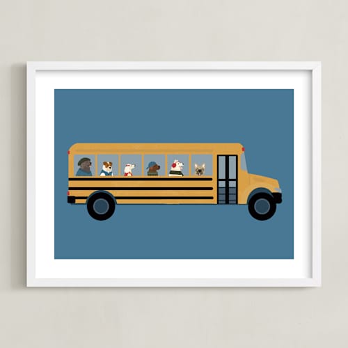This is a lake kids wall art with standard by Jenna Holcomb called school dogs