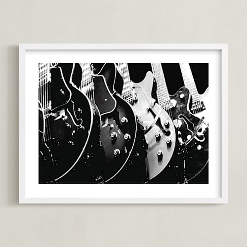 This is a black art with standard by Jason called guitars, monochrome