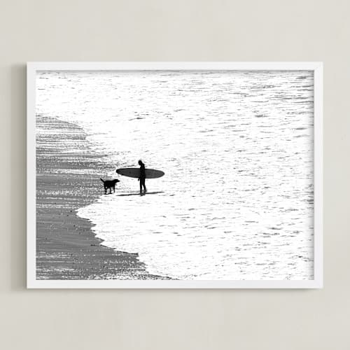 This is a pebble art with standard by Leslie Le Coq called beach dog