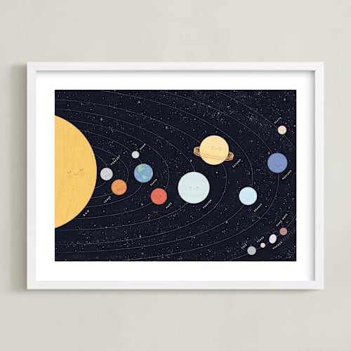 This is a navy art with standard by Sabrin Deirani called our beautiful universe