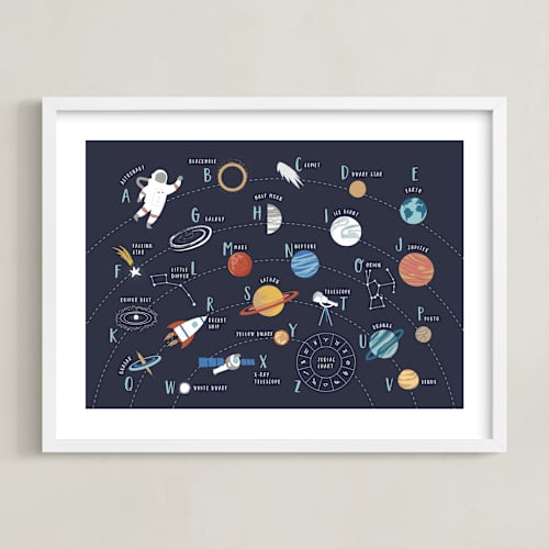 This is a space art with standard by Teju Reval called space alphabet