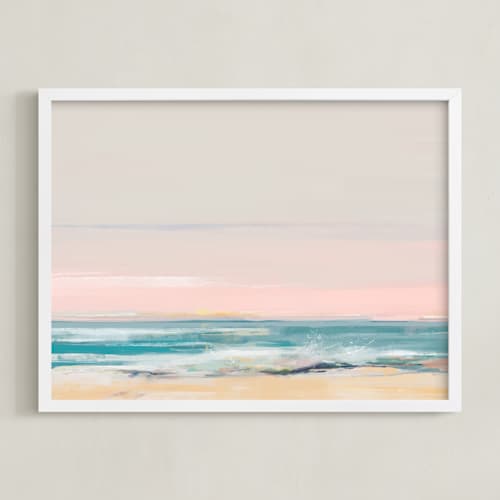 This is a blue turqouise art with standard by Eric Ransom called beach impressions