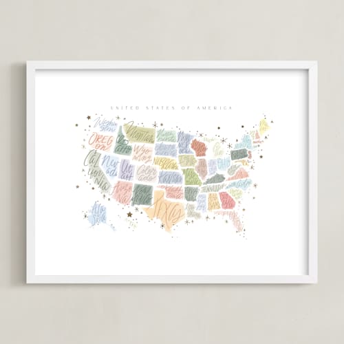 This is a peach art with standard by Hannah Williams called united states lettered