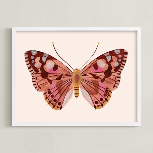This is a peach sunset art with standard by Sarah Knight called paper wings