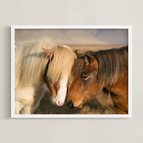 This is a golden art with standard by Crystal Lynn Collins called icelandic horses ii