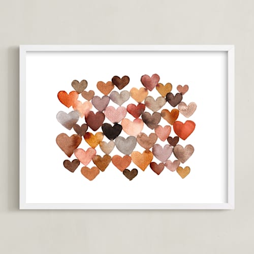 This is a earthy nursery wall art with standard by Sara Berrenson called clay hearts