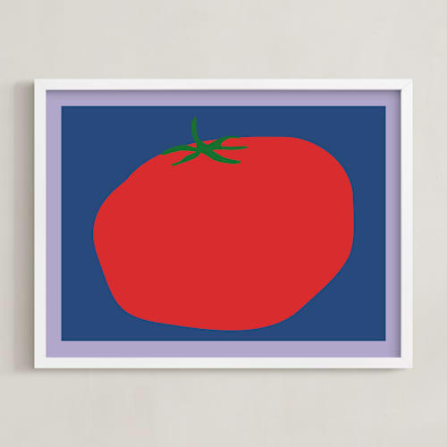 This is a cobalt nursery wall art with standard by Jennifer Lew called fruits 1