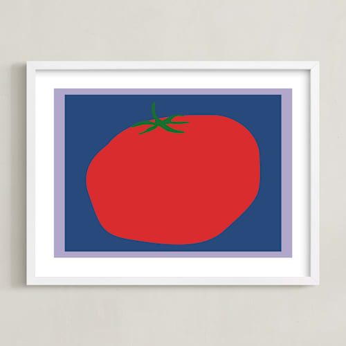 This is a cobalt nursery wall art with standard by Jennifer Lew called fruits 1