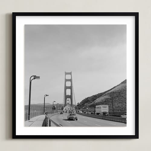 This is a black and white art with standard by Austin Warnock called golden gate bridge