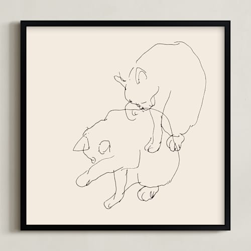 This is a black and champagne art with standard by Catilustre called sketches after cat iv