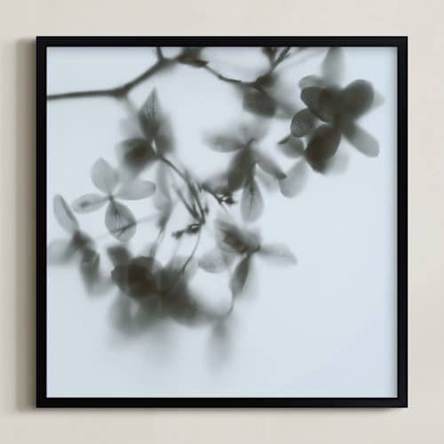 This is a robins egg blue art with standard by Karen Kardatzke called veiled petals