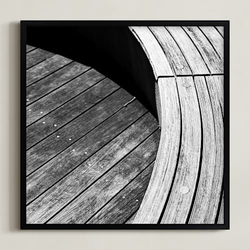 This is a tonal grey art with standard by Van Tsao called curve bench geometric iiii