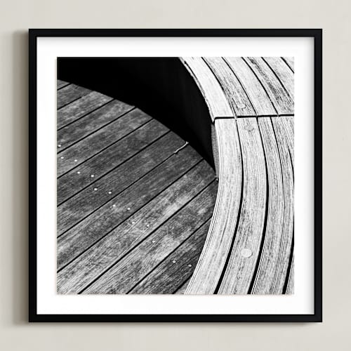 This is a tonal grey art with standard by Van Tsao called curve bench geometric iiii