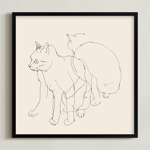 This is a black and champagne art with standard by Catilustre called sketches after cat ii