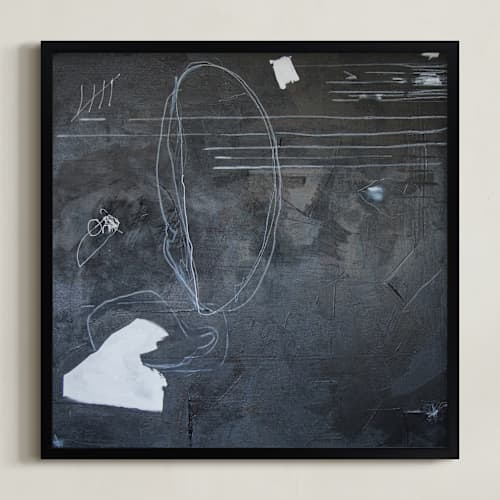 This is a blue grey art with standard by Jan McCarthy called it's never just black and white