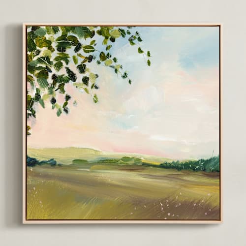 This is a olive art with standard by Lindsay Megahed called orchard view 1