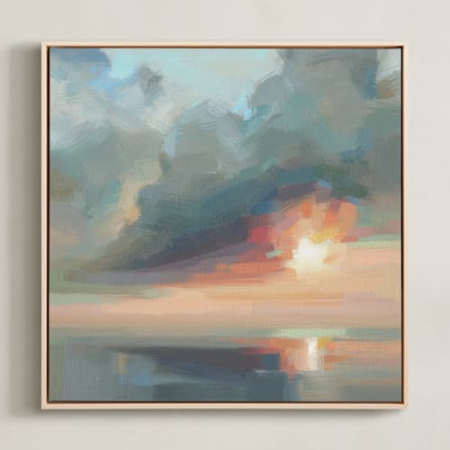 This is a dusky coral art with standard by Khara Ledonne called hotshot sky
