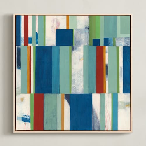This is a sage green art with standard by Pippin Schupbach called sifting through the pieces