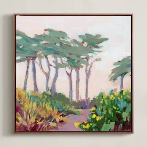 This is a misty peach art with standard by sue prue called cool morning