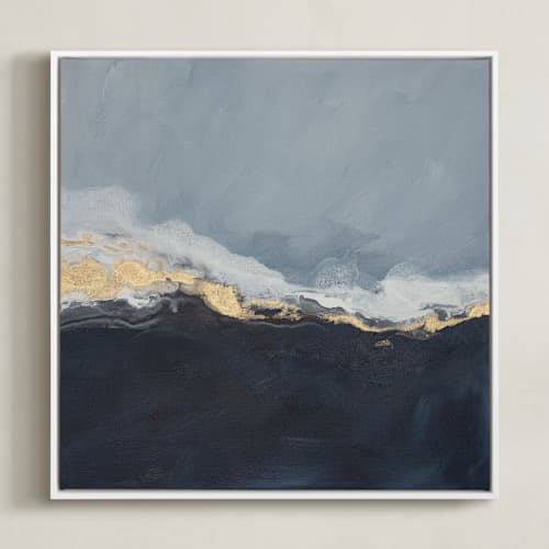 This is a deep blue art with standard by Julia Contacessi called pearl sky ii