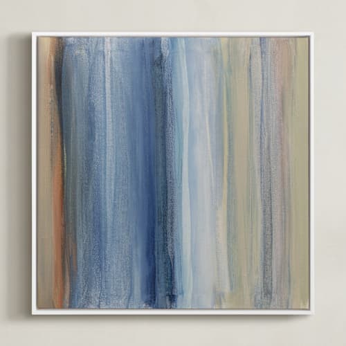 This is a seafoam green art with standard by Teodora Guererra called nantucket stripes 2