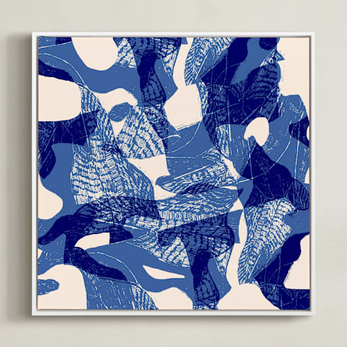 This is a matisse blue art with standard by Oana Prints called bird flight