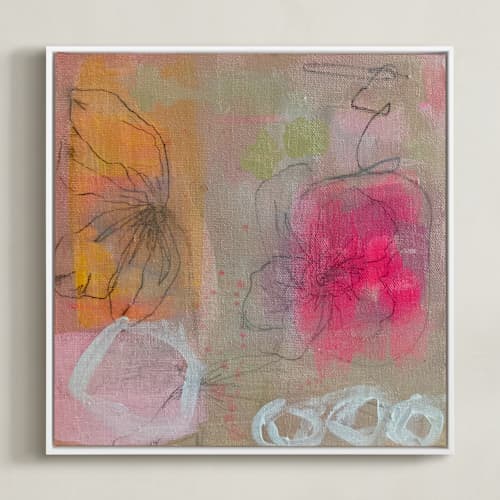 This is a sherbet orange art with standard by Nicole Simms called sherbet garden