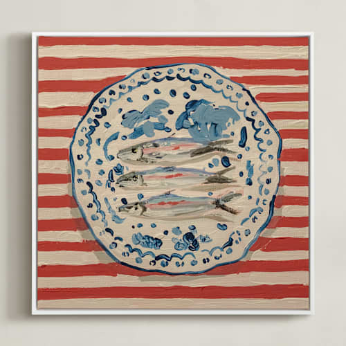 This is a french blue art with standard by Lisa Grizaniuk called fish trio 2