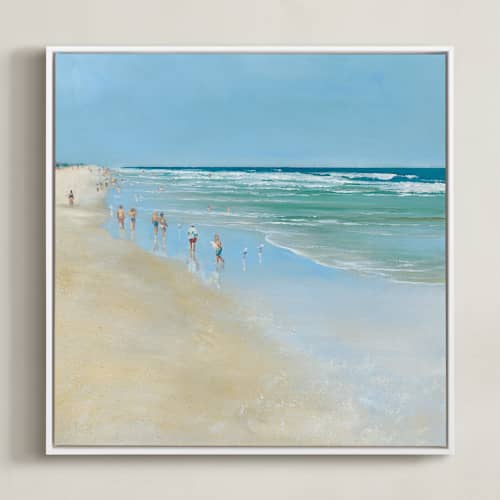 This is a blue art with standard by Stephanie Checton called august stroll i