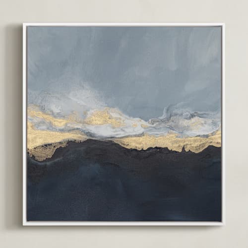 This is a deep blue art with standard by Julia Contacessi called pearl sky i
