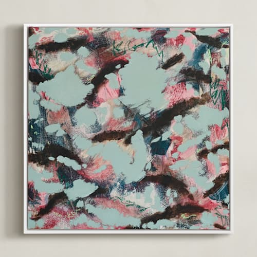 This is a ice teal art with standard by Olivia Miles called beneath the trees
