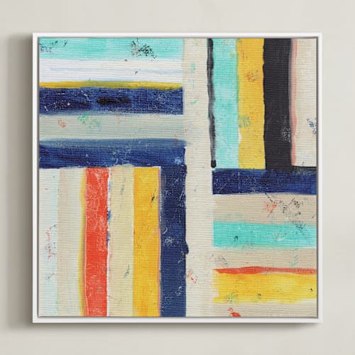 This is a royal blue art with standard by Lindsay Megahed called junction