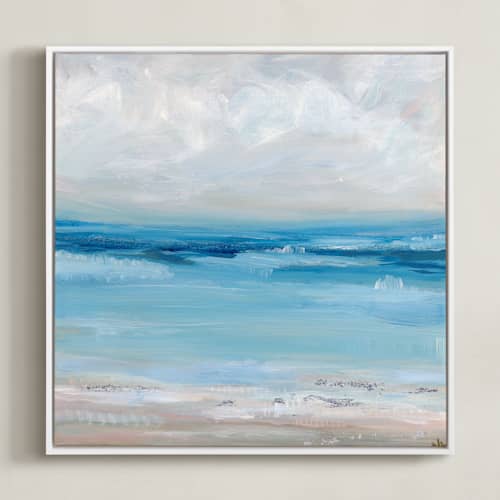 This is a light turquoise art with standard by Nicole Walsh called of the sea
