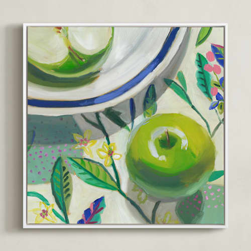 This is a lime green art with standard by Jenny Westenhofer called garden party i
