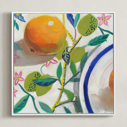 This is a orange art with standard by Jenny Westenhofer called garden party ii