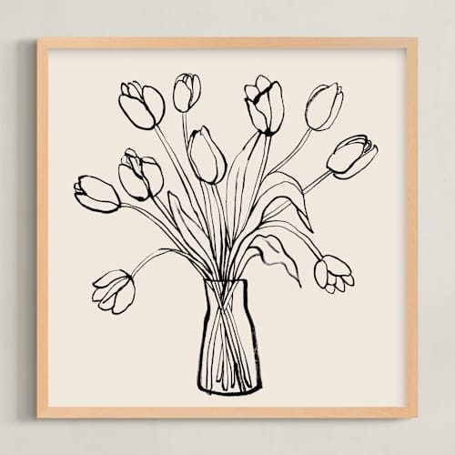 This is a cotton art with standard by Cass Loh called tulips drawing