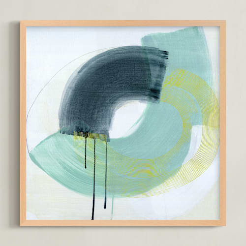 This is a sea foam green art with standard by Kirsta Benedetti called equipoise