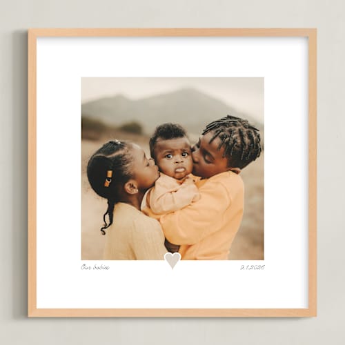 This is a taupe photo art with standard by Laura Hamm called with a heart: square framed photo
