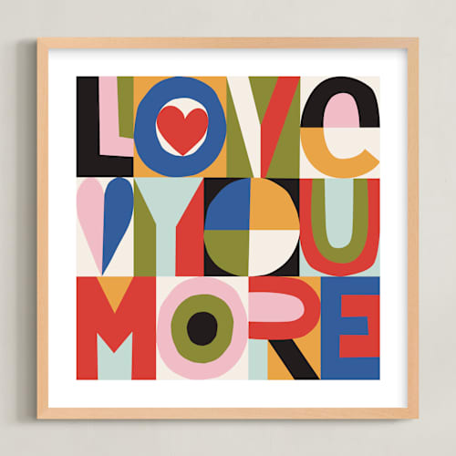 This is a garden harvest kids wall art with standard by Ampersand Design Studio called love you more