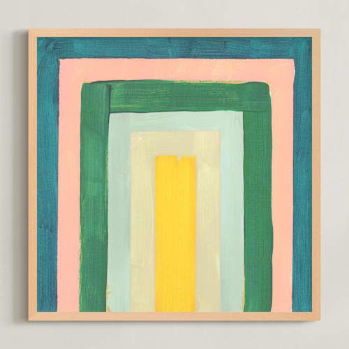 This is a turquoise kids wall art with standard by Lindsay Megahed called rainbow twist 2