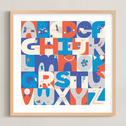 This is a beach day nursery wall art with standard by Ampersand Design Studio called alphabet characters