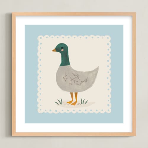 This is a baby blue nursery wall art with standard by Karidy Walker called country collection 3