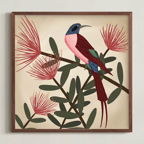 This is a red art with standard by Jessie Burch called bee eater